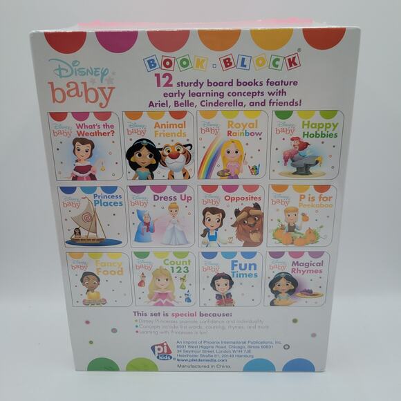 NEW Disney Baby 12 board books Ariel Belle Cinderella and Friends children's toy - Picture 3 of 5